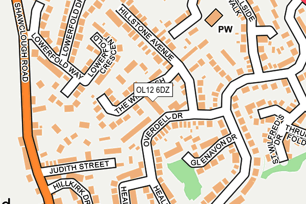 OL12 6DZ map - OS OpenMap – Local (Ordnance Survey)