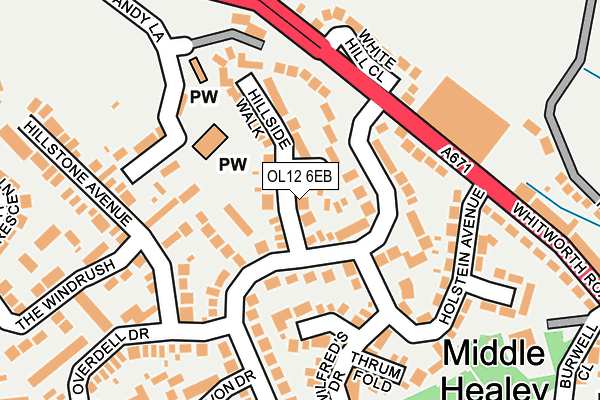OL12 6EB map - OS OpenMap – Local (Ordnance Survey)