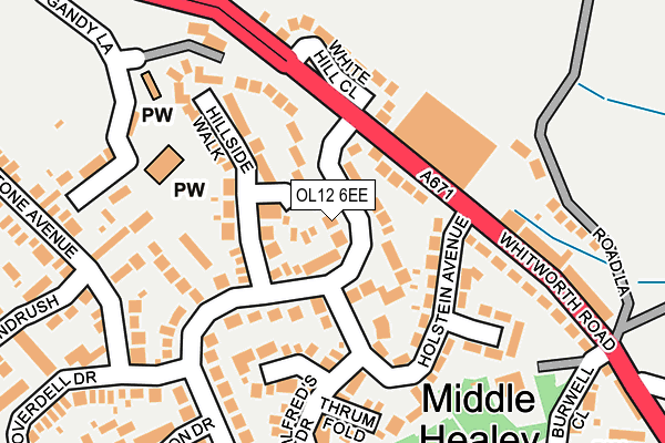 OL12 6EE map - OS OpenMap – Local (Ordnance Survey)