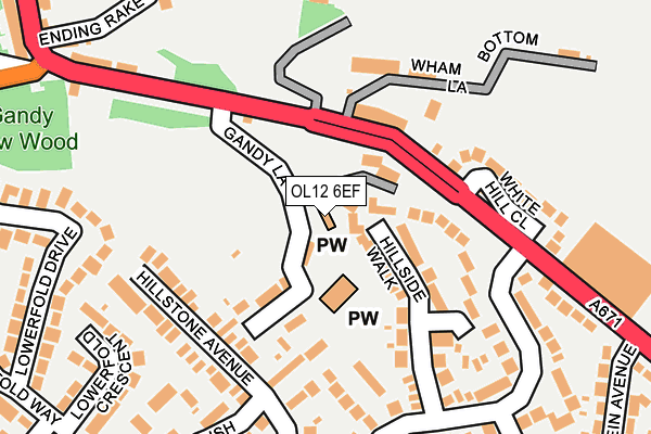 OL12 6EF map - OS OpenMap – Local (Ordnance Survey)