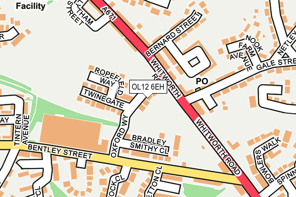 OL12 6EH map - OS OpenMap – Local (Ordnance Survey)