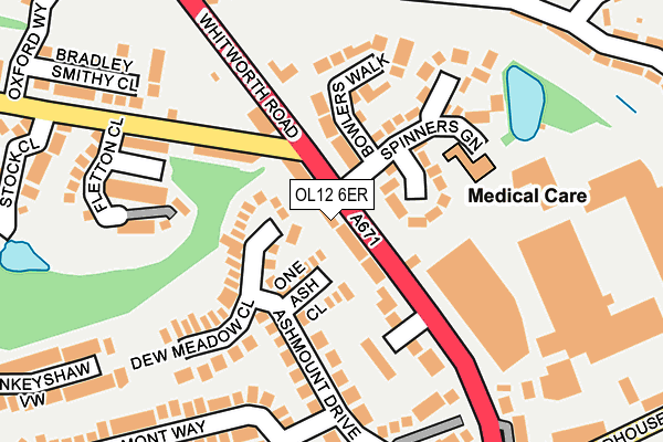 OL12 6ER map - OS OpenMap – Local (Ordnance Survey)