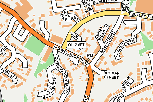 OL12 6ET map - OS OpenMap – Local (Ordnance Survey)