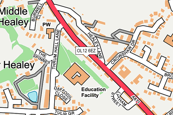 OL12 6EZ map - OS OpenMap – Local (Ordnance Survey)