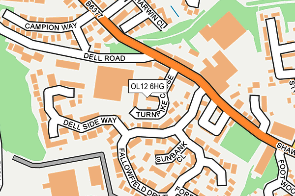 OL12 6HG map - OS OpenMap – Local (Ordnance Survey)