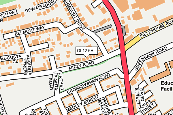 OL12 6HL map - OS OpenMap – Local (Ordnance Survey)