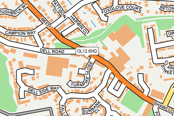 OL12 6HQ map - OS OpenMap – Local (Ordnance Survey)