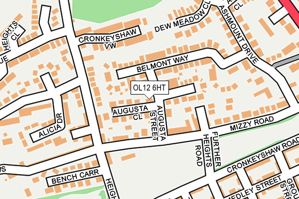 OL12 6HT map - OS OpenMap – Local (Ordnance Survey)