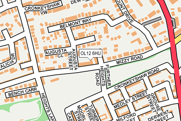 OL12 6HU map - OS OpenMap – Local (Ordnance Survey)