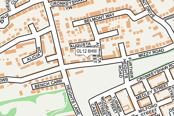 OL12 6HW map - OS OpenMap – Local (Ordnance Survey)