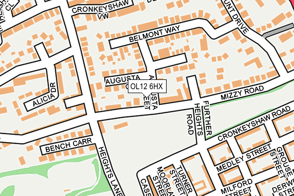 OL12 6HX map - OS OpenMap – Local (Ordnance Survey)