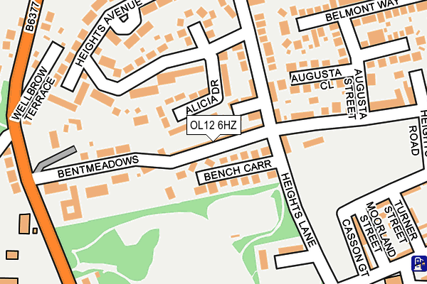 OL12 6HZ map - OS OpenMap – Local (Ordnance Survey)