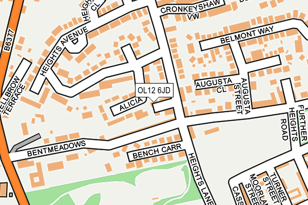 OL12 6JD map - OS OpenMap – Local (Ordnance Survey)