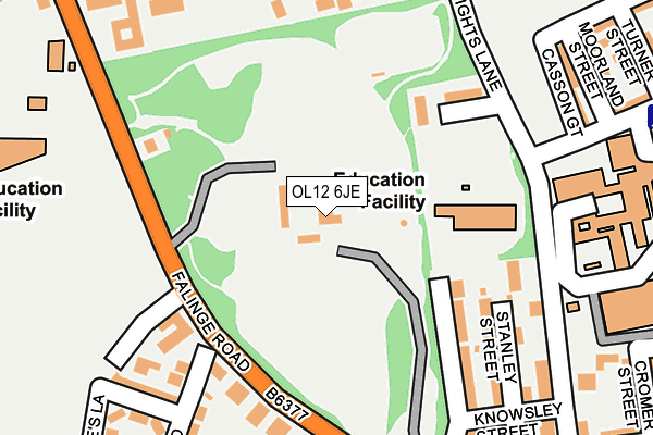 OL12 6JE map - OS OpenMap – Local (Ordnance Survey)