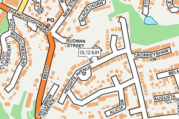 OL12 6JH map - OS OpenMap – Local (Ordnance Survey)
