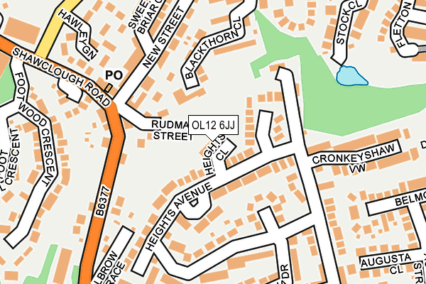 OL12 6JJ map - OS OpenMap – Local (Ordnance Survey)