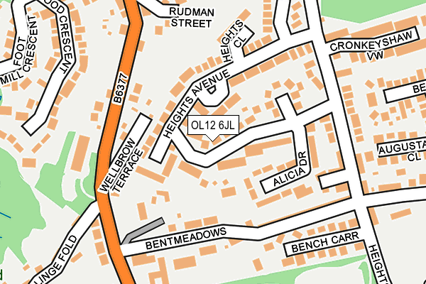 OL12 6JL map - OS OpenMap – Local (Ordnance Survey)