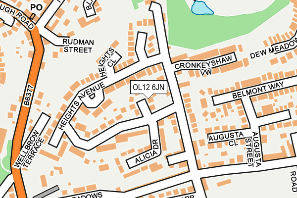 OL12 6JN map - OS OpenMap – Local (Ordnance Survey)