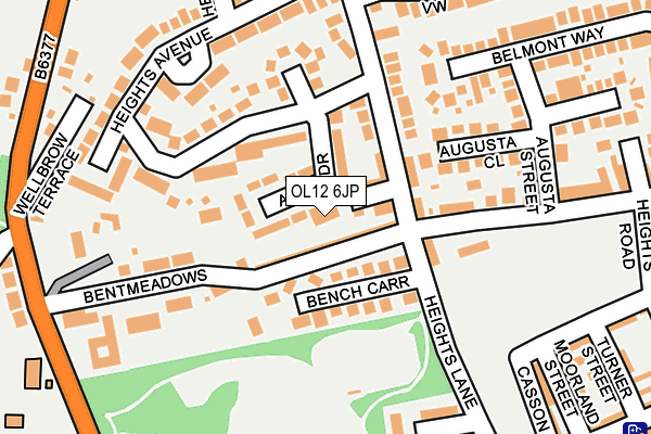 OL12 6JP map - OS OpenMap – Local (Ordnance Survey)