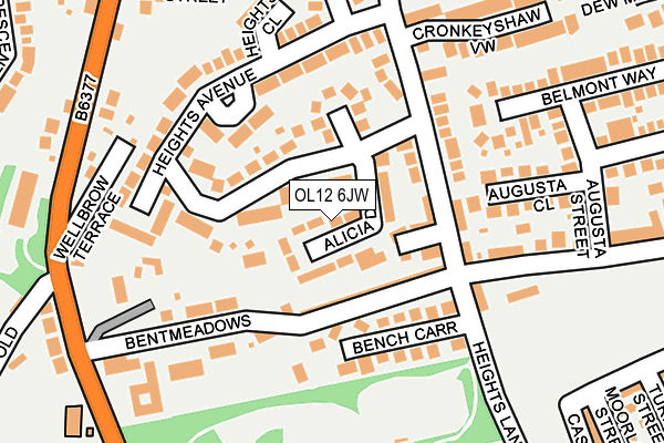 OL12 6JW map - OS OpenMap – Local (Ordnance Survey)