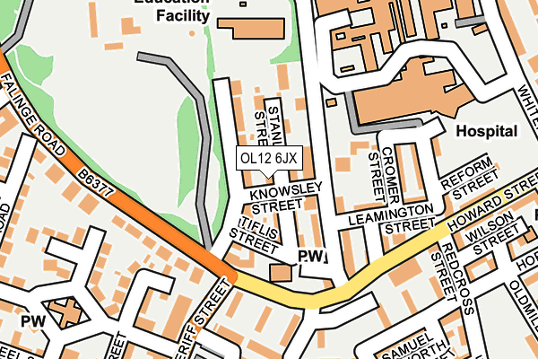 OL12 6JX map - OS OpenMap – Local (Ordnance Survey)