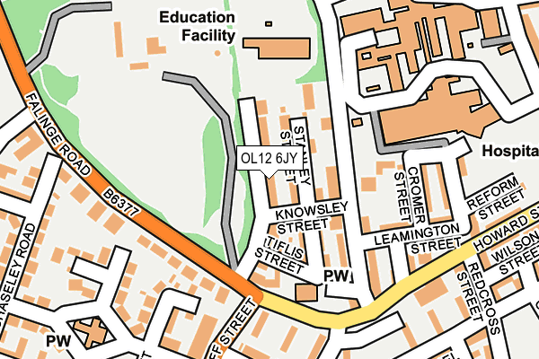 OL12 6JY map - OS OpenMap – Local (Ordnance Survey)