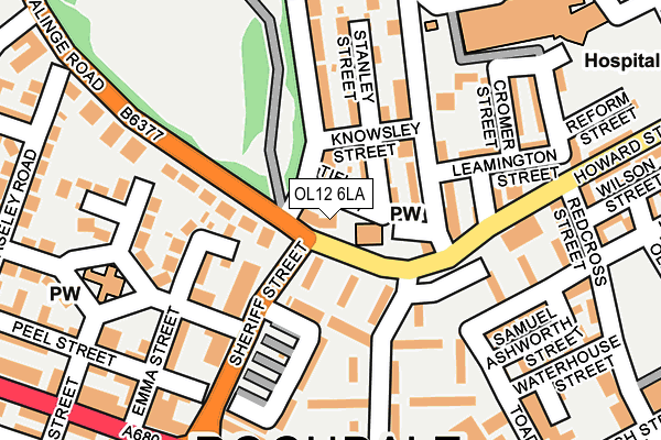 OL12 6LA map - OS OpenMap – Local (Ordnance Survey)