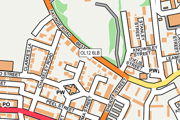 OL12 6LB map - OS OpenMap – Local (Ordnance Survey)