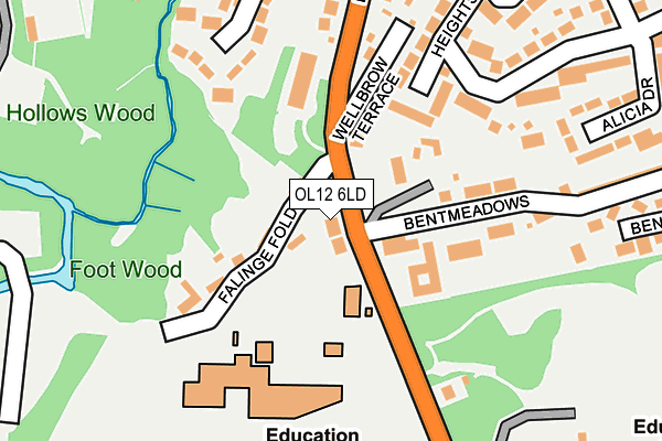 OL12 6LD map - OS OpenMap – Local (Ordnance Survey)