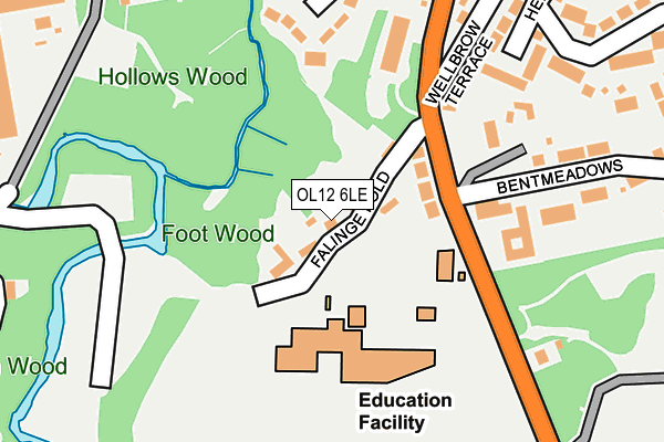 OL12 6LE map - OS OpenMap – Local (Ordnance Survey)