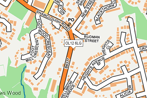 OL12 6LG map - OS OpenMap – Local (Ordnance Survey)