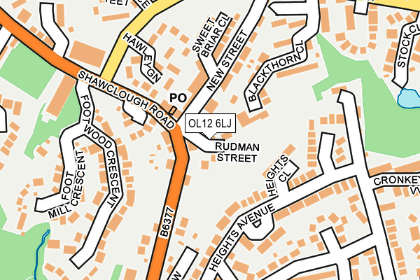 OL12 6LJ map - OS OpenMap – Local (Ordnance Survey)