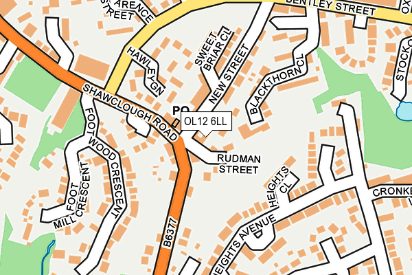 OL12 6LL map - OS OpenMap – Local (Ordnance Survey)