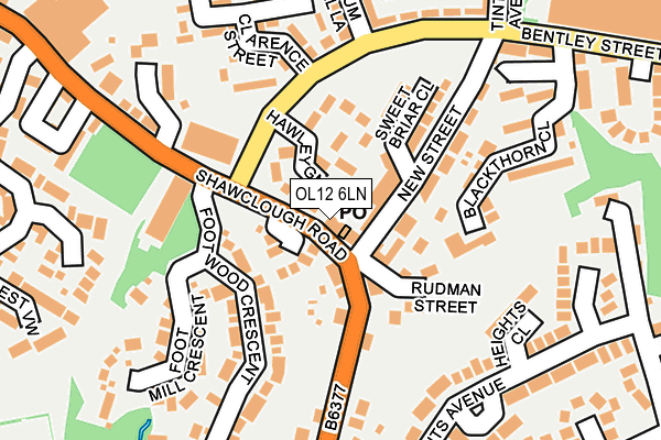 OL12 6LN map - OS OpenMap – Local (Ordnance Survey)