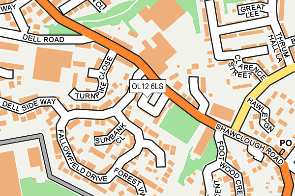 OL12 6LS map - OS OpenMap – Local (Ordnance Survey)