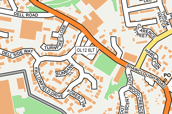 OL12 6LT map - OS OpenMap – Local (Ordnance Survey)