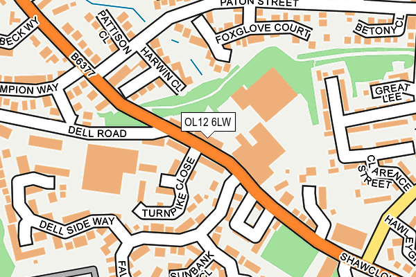 OL12 6LW map - OS OpenMap – Local (Ordnance Survey)