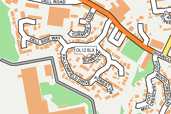 OL12 6LX map - OS OpenMap – Local (Ordnance Survey)