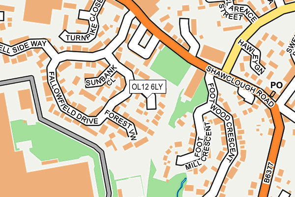 OL12 6LY map - OS OpenMap – Local (Ordnance Survey)