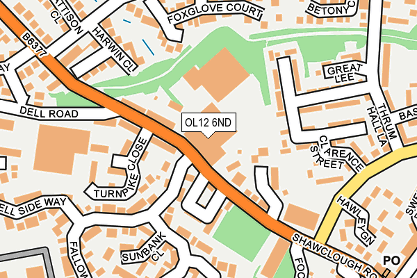 OL12 6ND map - OS OpenMap – Local (Ordnance Survey)