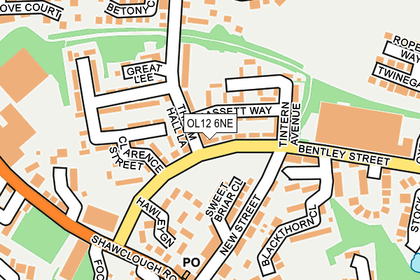 OL12 6NE map - OS OpenMap – Local (Ordnance Survey)