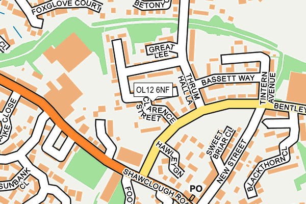 OL12 6NF map - OS OpenMap – Local (Ordnance Survey)