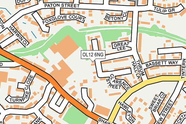 OL12 6NG map - OS OpenMap – Local (Ordnance Survey)
