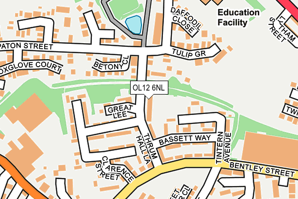 OL12 6NL map - OS OpenMap – Local (Ordnance Survey)