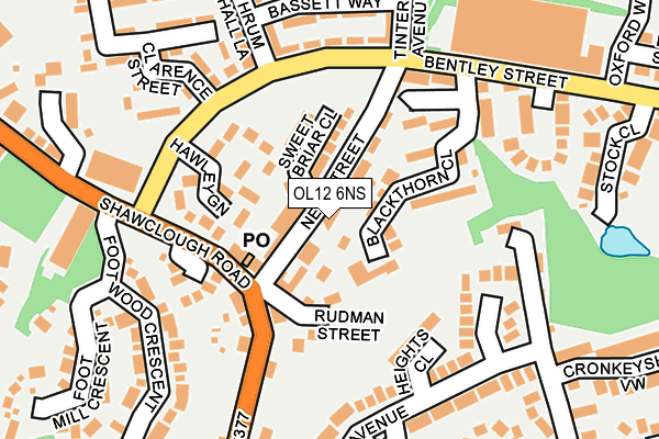 OL12 6NS map - OS OpenMap – Local (Ordnance Survey)