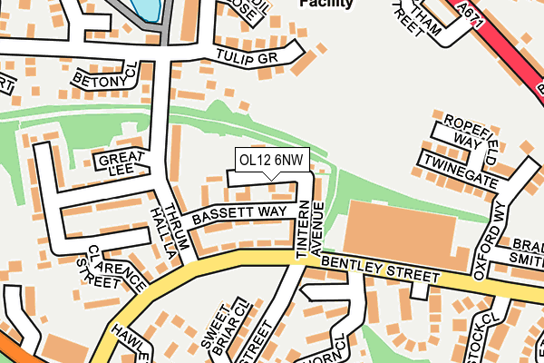 OL12 6NW map - OS OpenMap – Local (Ordnance Survey)