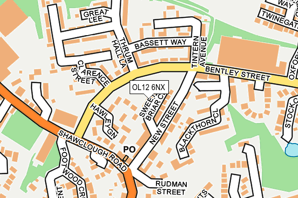 OL12 6NX map - OS OpenMap – Local (Ordnance Survey)