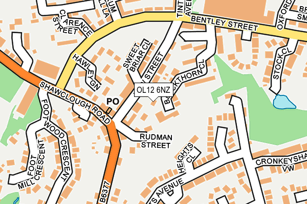 OL12 6NZ map - OS OpenMap – Local (Ordnance Survey)