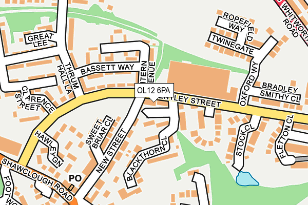 OL12 6PA map - OS OpenMap – Local (Ordnance Survey)