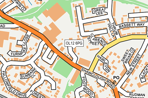 OL12 6PG map - OS OpenMap – Local (Ordnance Survey)
